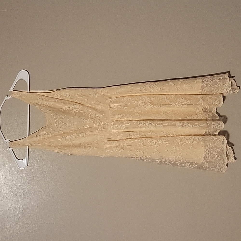 Zara Mini Asymmetrical Swing Dress Beige Womens Size XS